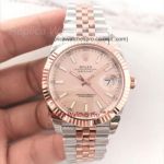 Copy Rolex Datejust II 41MM Two Tone Rose Gold Watch Fluted Bezel